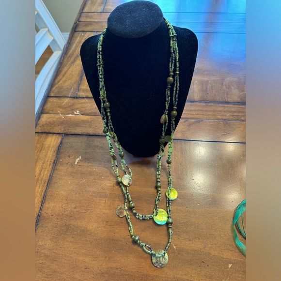 Jewelry Bundle - Green Color 9 Necklaces - Picture 8 of 12